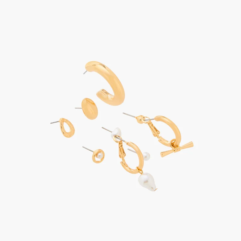 LIFESTYLE Gold Earrings Set of 9 for Women